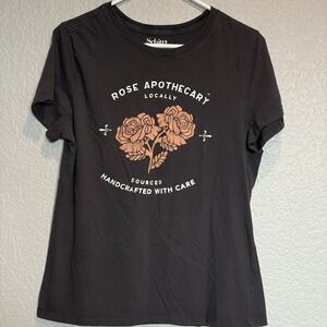 Women's Cotton T-shirt Schitt's Creek Rose's Apothecary Size Large Black